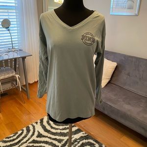 Pink v neck long sleeve